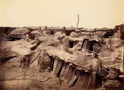 Cuarteles de hombres en Fort Sedgwick, conocido como Fort Hell de Timothy H. O