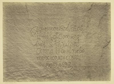 Historic Spanish Record of the Conquest, South Side of Inscription Rock, N.M. Geographical  Geological Explorations  Surveys West of the 100th Meridian. Expedición de 1873. -Teniente Geo. M. Wheeler, Cuerpo de Ingenieros, al mando. de Timothy O
