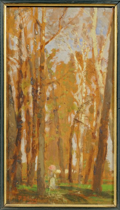 Spaziergang im Prater - Un paseo por los jardines del Prater ... (óleo sobre madera) de Tina Blau