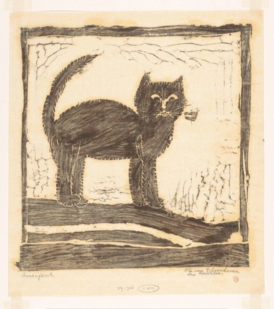 Gato con la cola levantada de Tip van Schoonhoven
