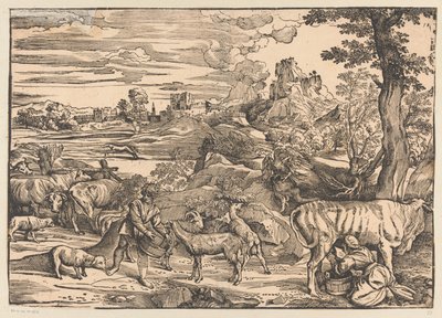 paisaje con lechera de Titiaan