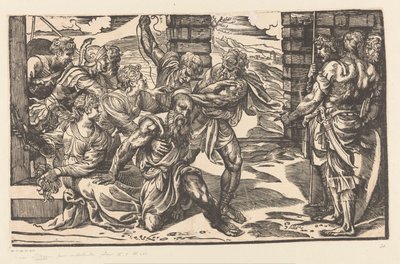 Sansón pelea con soldados filisteos de Titiaan