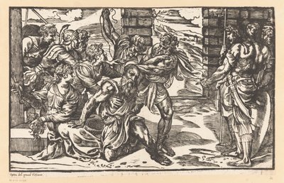 Sansón pelea con soldados filisteos de Titiaan