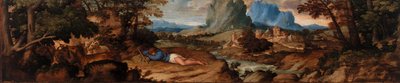 pastor durmiente de Titian (Tiziano Vecellio)