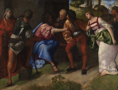 Cristo y la adúltera, c.1508-10 (óleo sobre lienzo) de Titian (c.1488 1576)