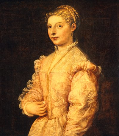 Retrato de Lavinia Vecellio o joven mujer, por Tiziano de Titian (c.1488 1576)