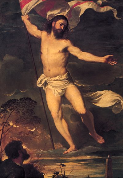 Resurrección de Cristo, detalle del panel central del Retablo Averoldi, por Tiziano Vecellio, Iglesia Colegiata de los Santos Nazario y Celso, Brescia de Titian (c.1488 1576)