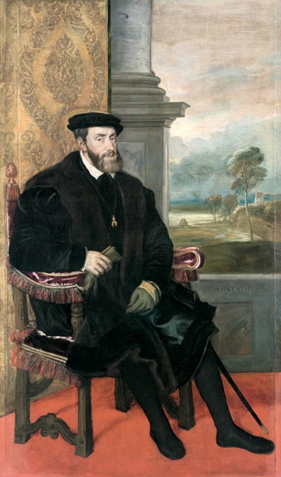 Retrato sentado del emperador Carlos V de Titian (c.1488 1576)