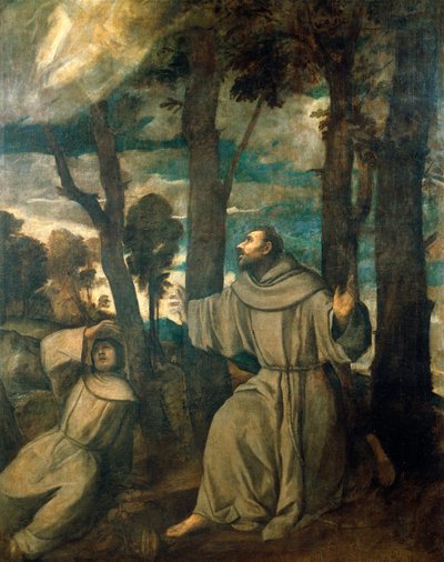 San Francisco recibiendo los estigmas de Titian (c.1488 1576)