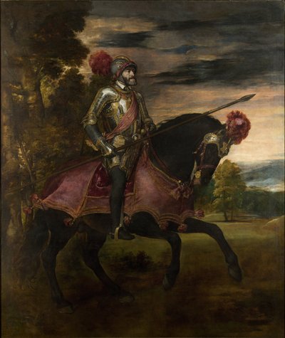 El emperador Carlos V (1500-58) a caballo en Mühlberg de Tiziano Vecelli