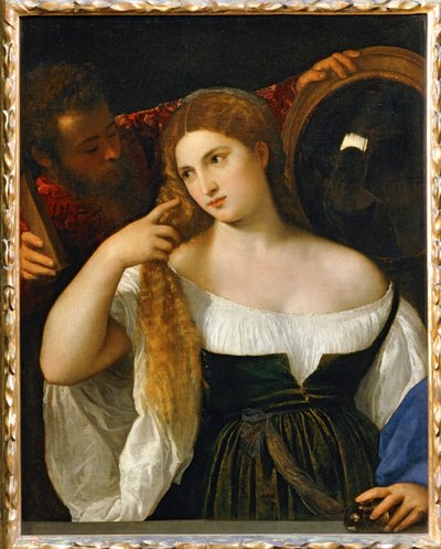 La chica y el espejo ... de Titian (c.1488-1576)