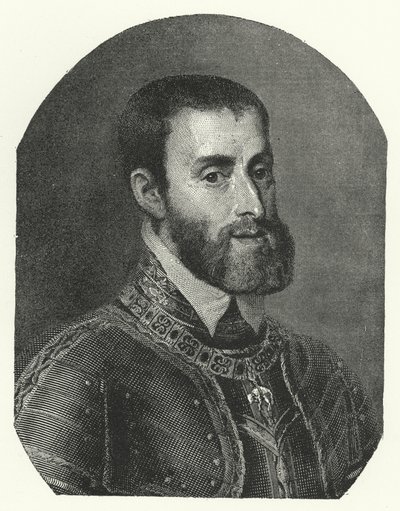 Carlos V, Emperador del Sacro Imperio Romano (grabado) de Titian (c.1488 1576) (after)
