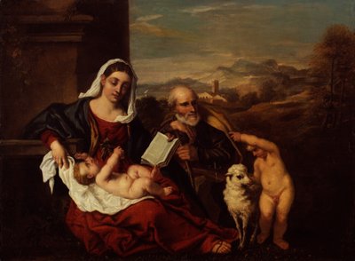 La Sagrada Familia con el Niño San Juan Bautista de Titian (c.1488 1576) (after)