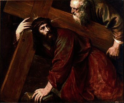 Cristo y Simón el Cirineo de Tiziano Vecelli