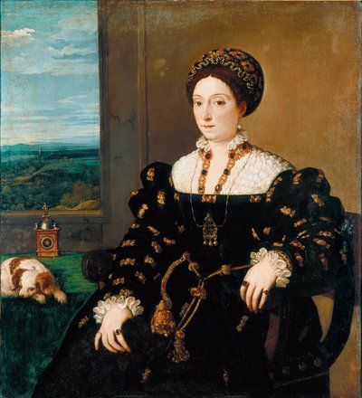 Retrato de Eleonora Gonzaga, Duquesa de Urbino de Tiziano Vecelli