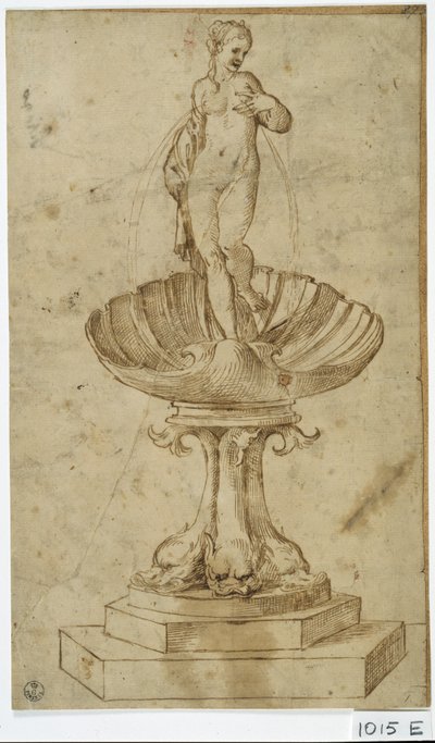 Estudio para fuente (pluma y tinta sobre papel) de Titian (c.1488 1576)