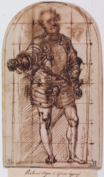 Estudio para el retrato del duque de Urbino (pluma y tinta sobre papel) de Titian (c.1488 1576)