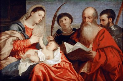 La Virgen y el Niño con los santos Esteban, Jerónimo y Mauricio de Titian (c.1488 1576)