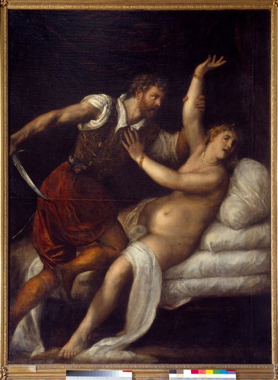 El rapto de Lucrecia o Tarquino y Lucrecia de Tiziano Vecelli