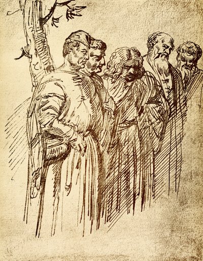 Grupo de espectadores del milagro de San Antonio de Tiziano Vecelli
