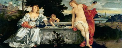 Amor sagrado y profano, c.1515 de Tiziano Vecelli