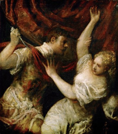 Tarquino y Lucrecia, ca. 1575 de Titian