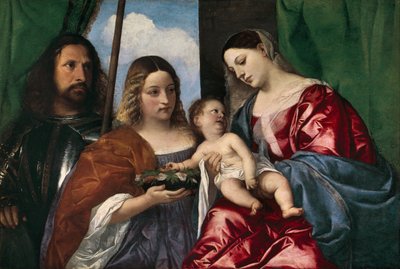 La Virgen y el Niño con Santa Dorotea y San Jorge, 1515-18 de Tiziano Vecelli