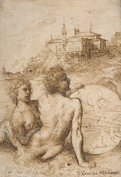 Dos sátiros en un paisaje de Titian