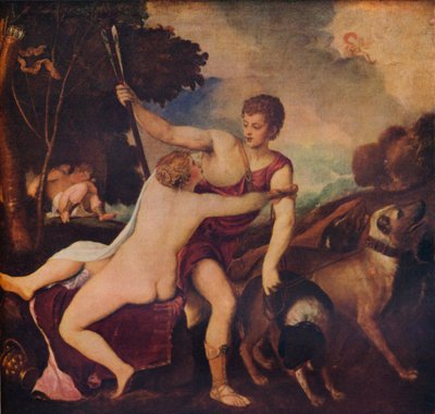 Venus y Adonis, c1545, 1937 de Tiziano Vecelli