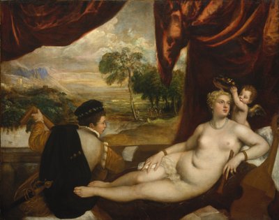 Venus y el tañedor de laúd de Tiziano Vecelli