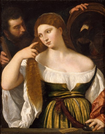 Niña ante el espejo de Tiziano Vecelli