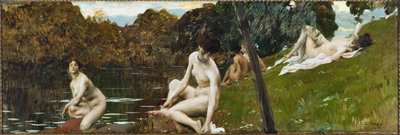 Bañistas (óleo sobre lienzo) de Tito Ettore