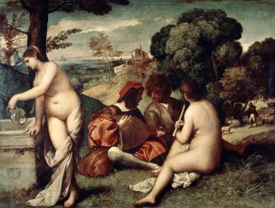 Concierto campestre, c1510-1511 de Tiziano Vecelli