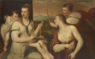 Cupido Vendado por Venus de Tiziano Vecelli