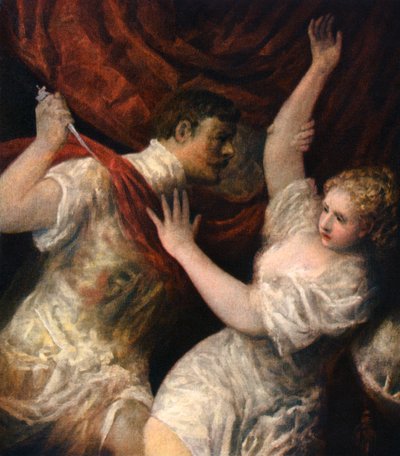 Lucrecia y Tarquino, c. años 1560, 1937 de Tiziano Vecelli