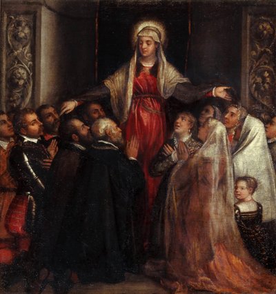 Madonna della Misericordia Madonna de la Misericordia, 1573 de Tiziano Vecelli