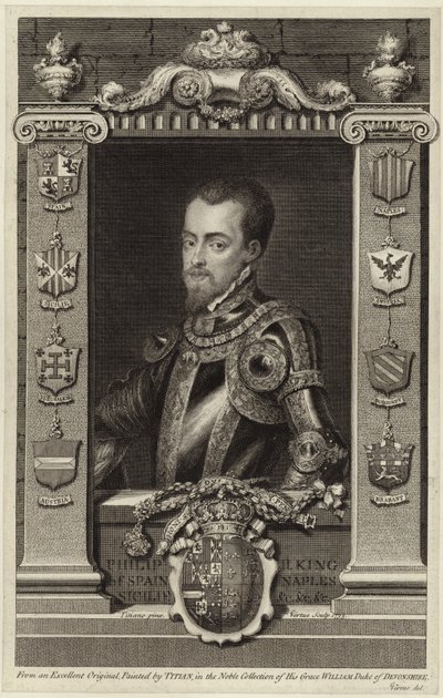 Retrato del Rey Felipe II de España de Tiziano Vecelli