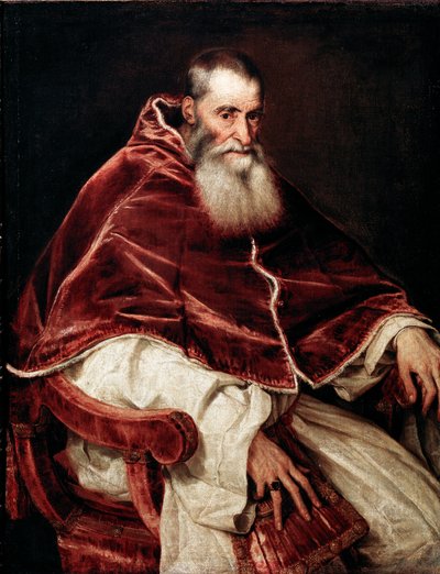 Retrato del Papa Pablo III de Tiziano Vecelli