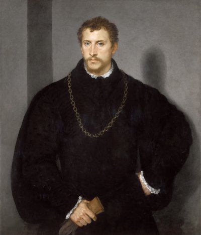 Retrato de un joven inglés Retrato de un joven con ojos grises, 1540-1545 de Tiziano Vecelli