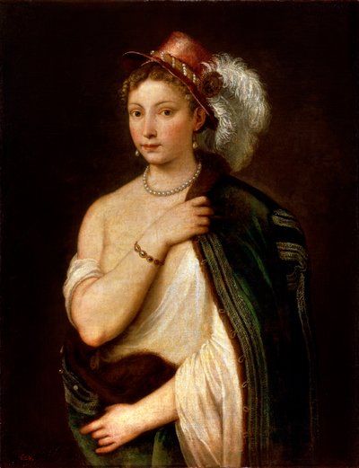 Retrato de una Joven, c1536 de Tiziano Vecelli