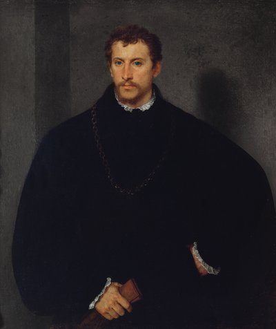 Retrato de un Hombre Desconocido (El Hombre de Ojos Grises, o El Inglés) de Tiziano Vecelli
