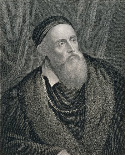Autorretrato, grabado por William Holl de Tiziano Vecelli