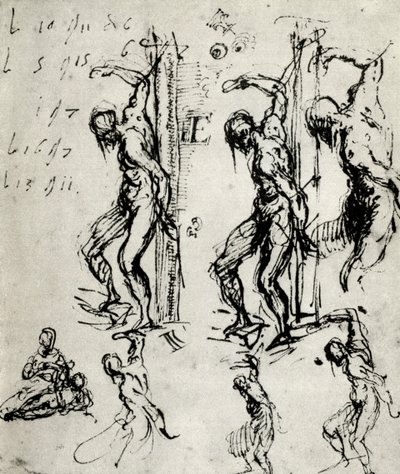 Bocetos para San Sebastián en Brescia, c. 1518, 1937 de Tiziano Vecelli