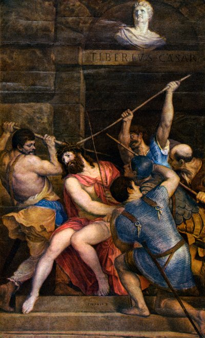 La coronación de espinas, c1542, 1937 de Tiziano Vecelli