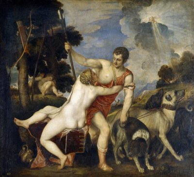 Venus y Adonis de Tiziano Vecelli