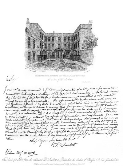 Una carta del Dr. Smollett a Samuel Richardson, 1756, 1840 de Tobias George Smollett