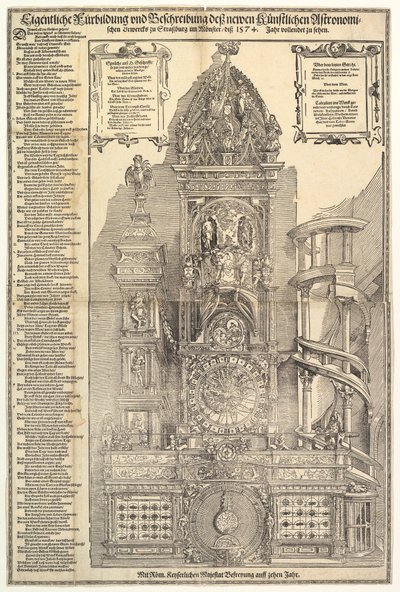 Reloj astronómico en la catedral de Estrasburgo, 1574 de Tobias Stimmer