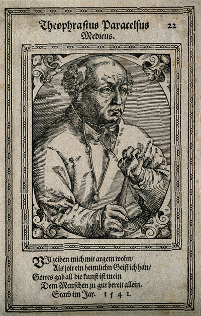 Philippus Theophrastus Aureolus Bombastus von Hohenheim Paracelsus, 1587 de Tobias Stimmer