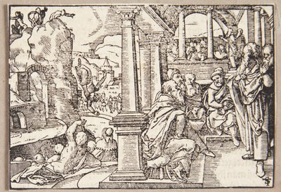 Spurius Cassius es lanzado desde un acantilado de Tobias Stimmer