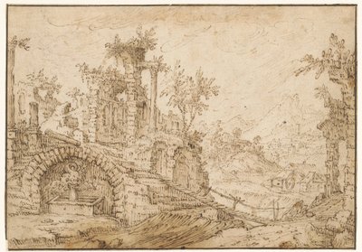 Paisaje con ruinas antiguas de Tobias Verhaecht